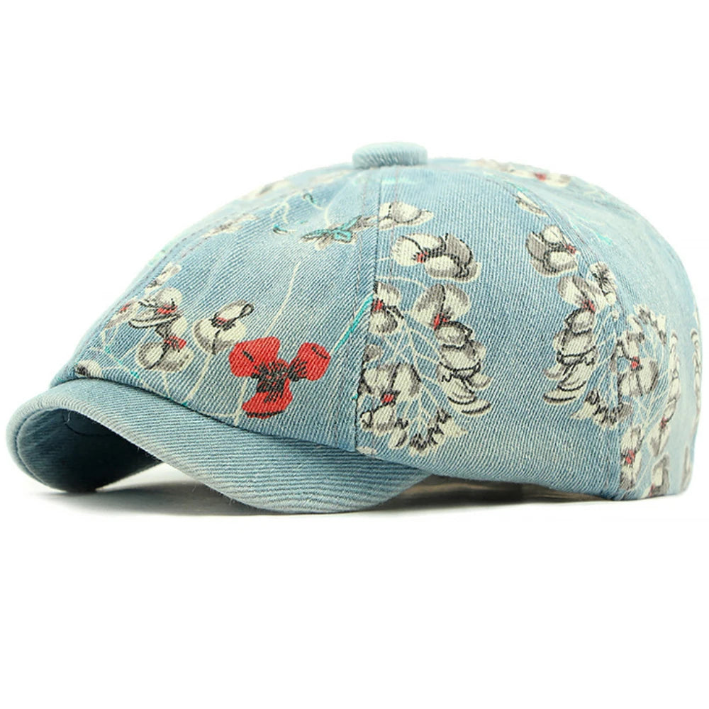 accessoire de mode floral casquette plate