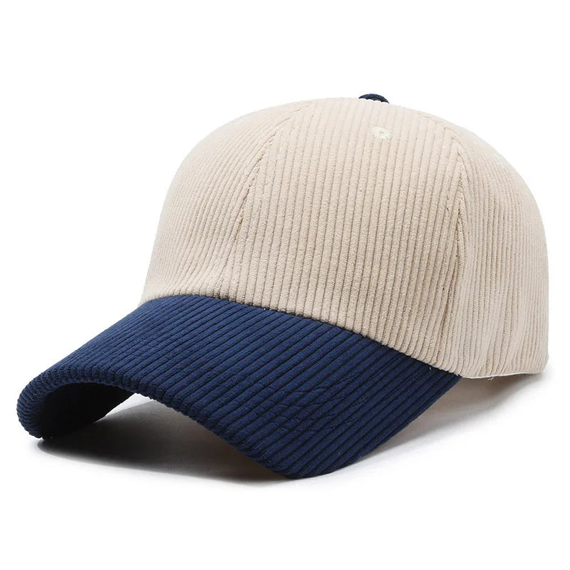 beret en velours côtelé à deux teintes