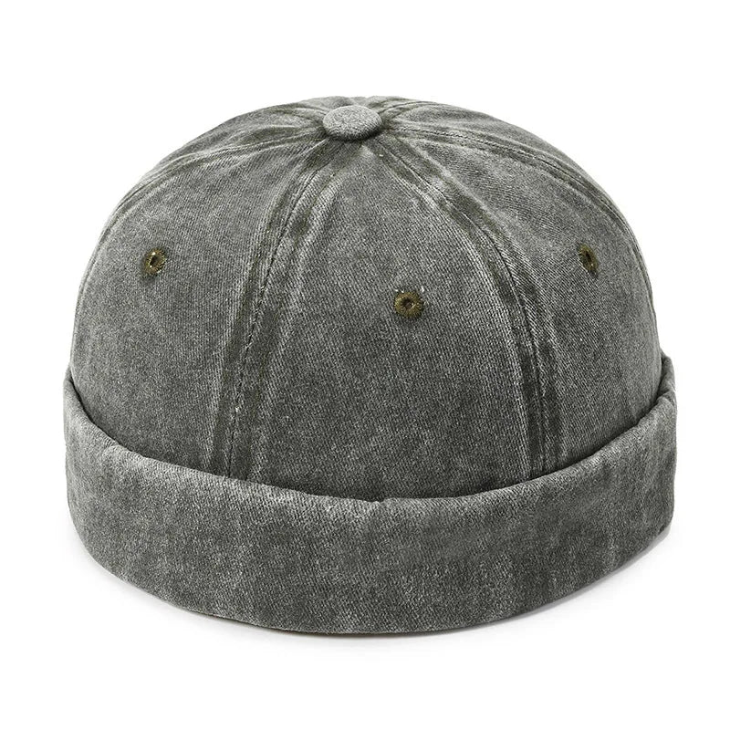 bonnet en denim brut délavé