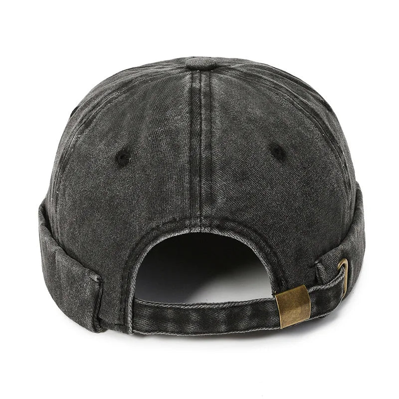 Bonnet docker en denim délavé