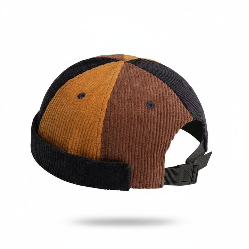 Bonnet docker multi couleur en velours côtelé