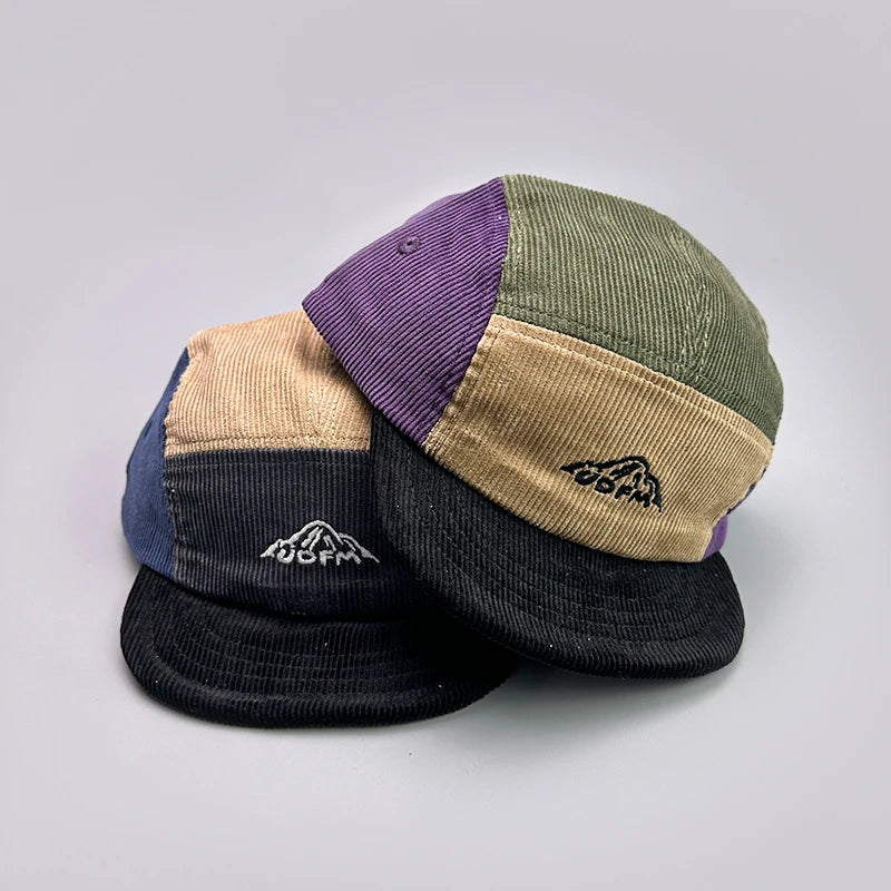casquette 5 panel en velours côtelé