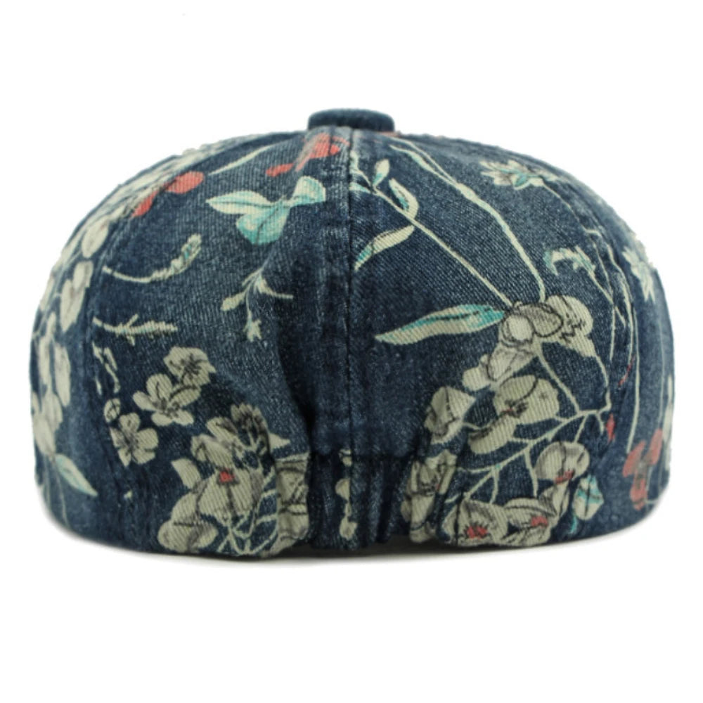 casquette à motif fleuri
