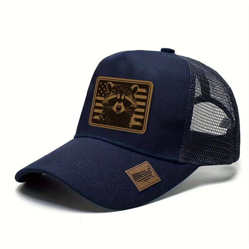 casquette à motifs animaliers avec drapeau américain