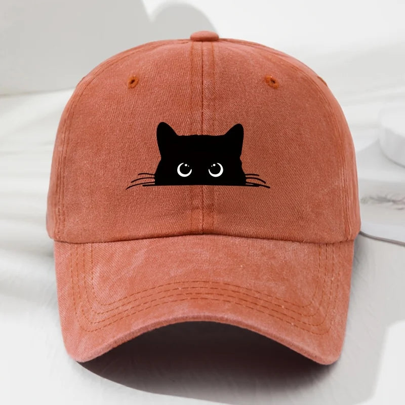 Casquette baseball brodée motif chat