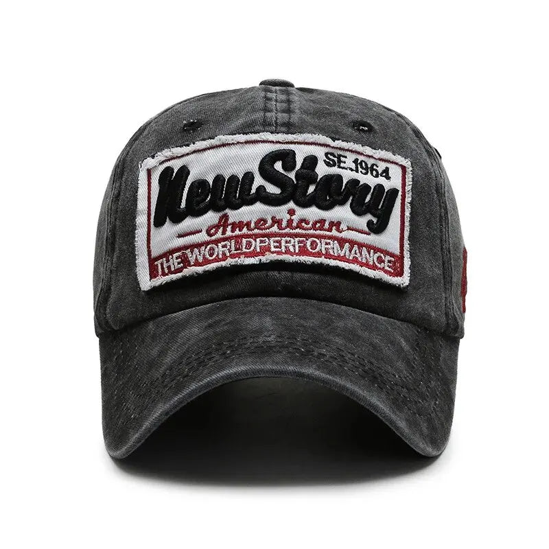 Casquette baseball délavée avec patch "New Story"