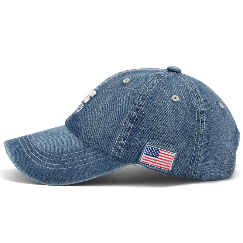 casquette baseball en toile denim