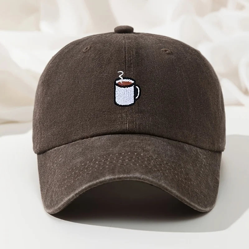 casquette brodée motif café pour style décontracté