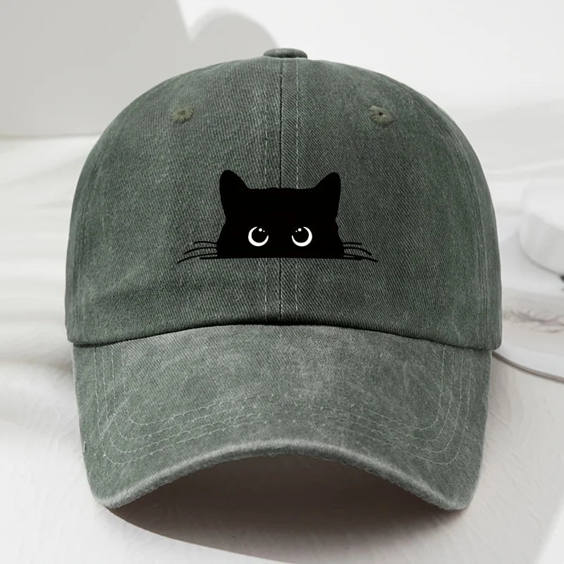 casquette brodée motif chat