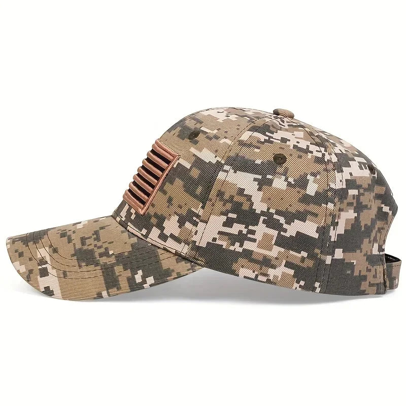 casquette camouflage avec broderie drapeau américain