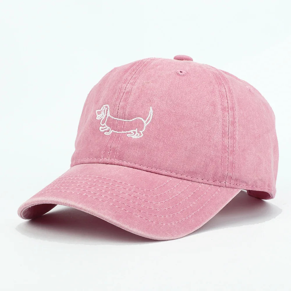 casquette en coton style rétro chien