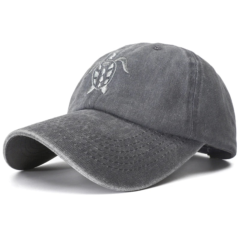 casquette en denim motif tortue