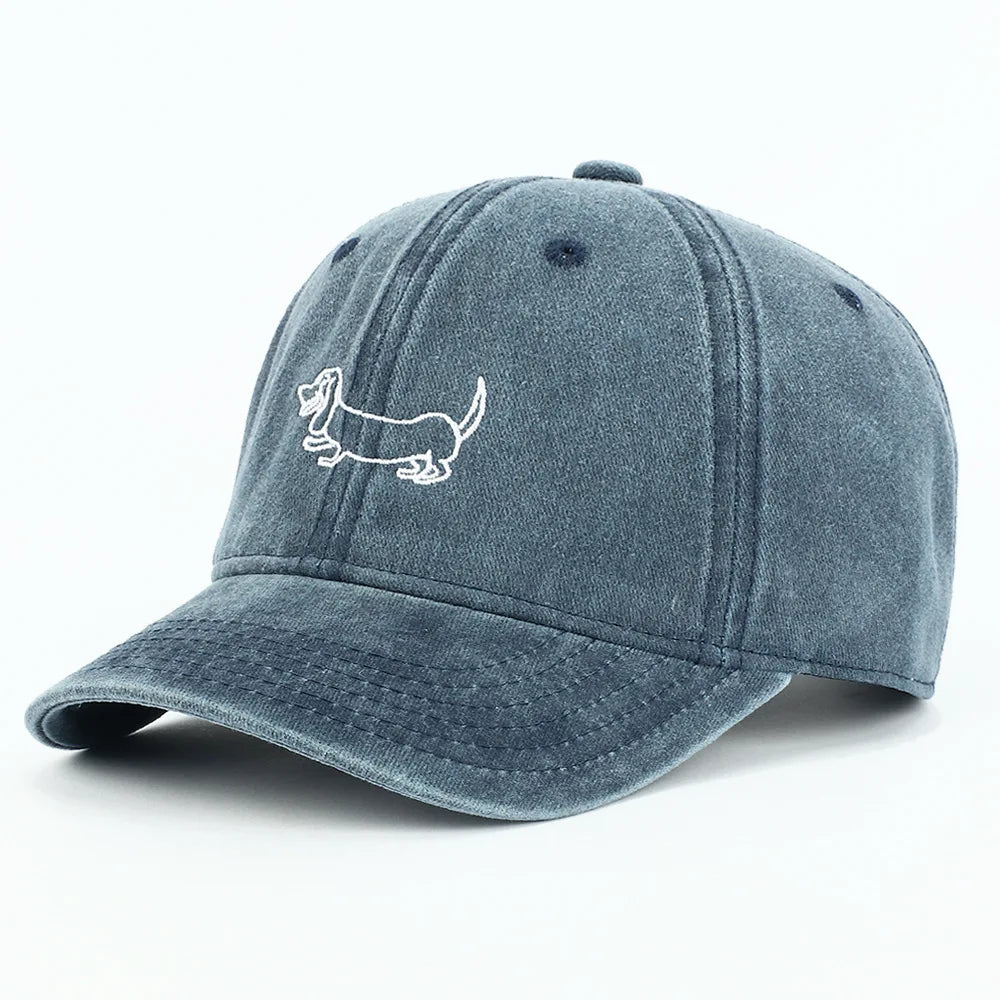 casquette design chien brodé