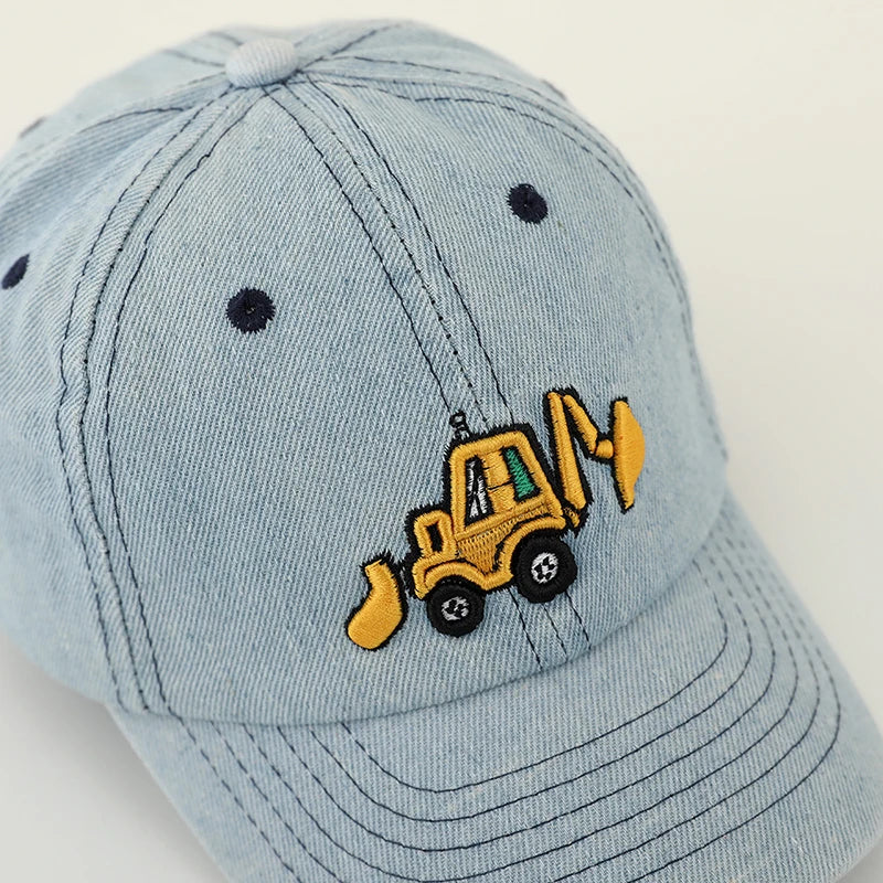 casquette enfant en denim avec motif bulldozer Image