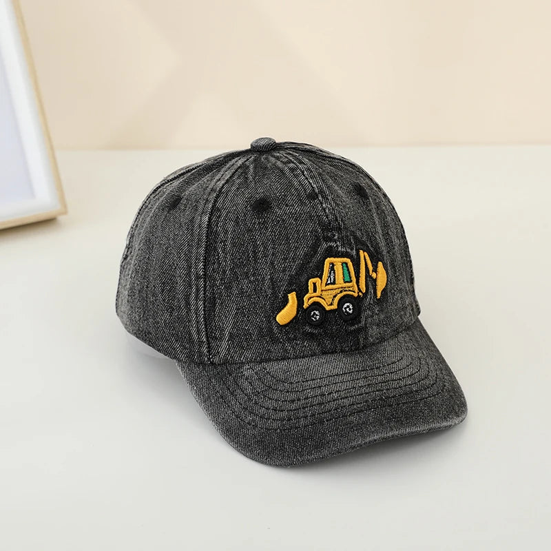 casquette pour enfant style denim motif bulldozer