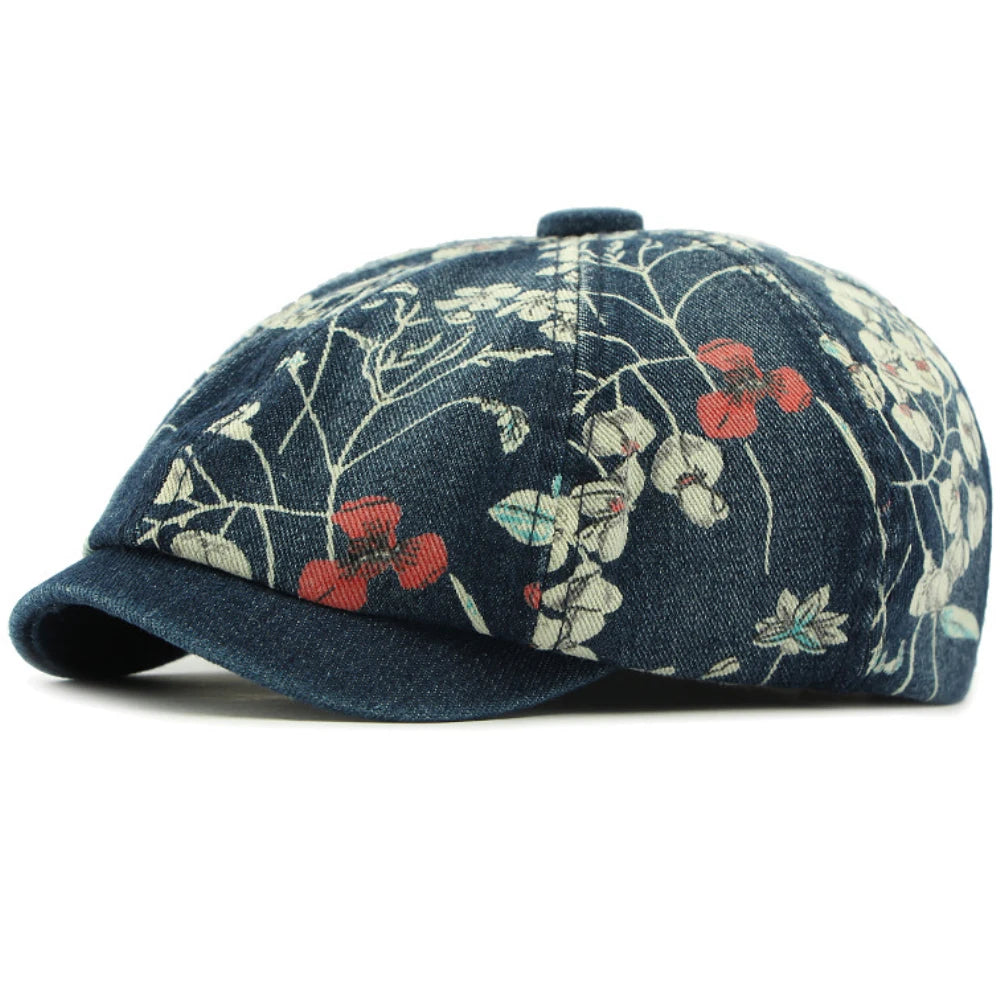 casquette d'été motif fleurs