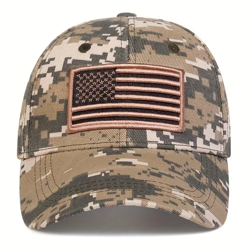 casquette militaire style camouflage avec symbole USA
