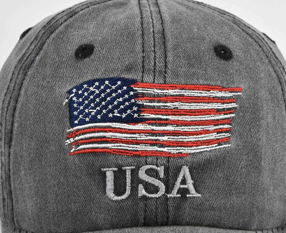 casquette motif drapeau USA brodé Image