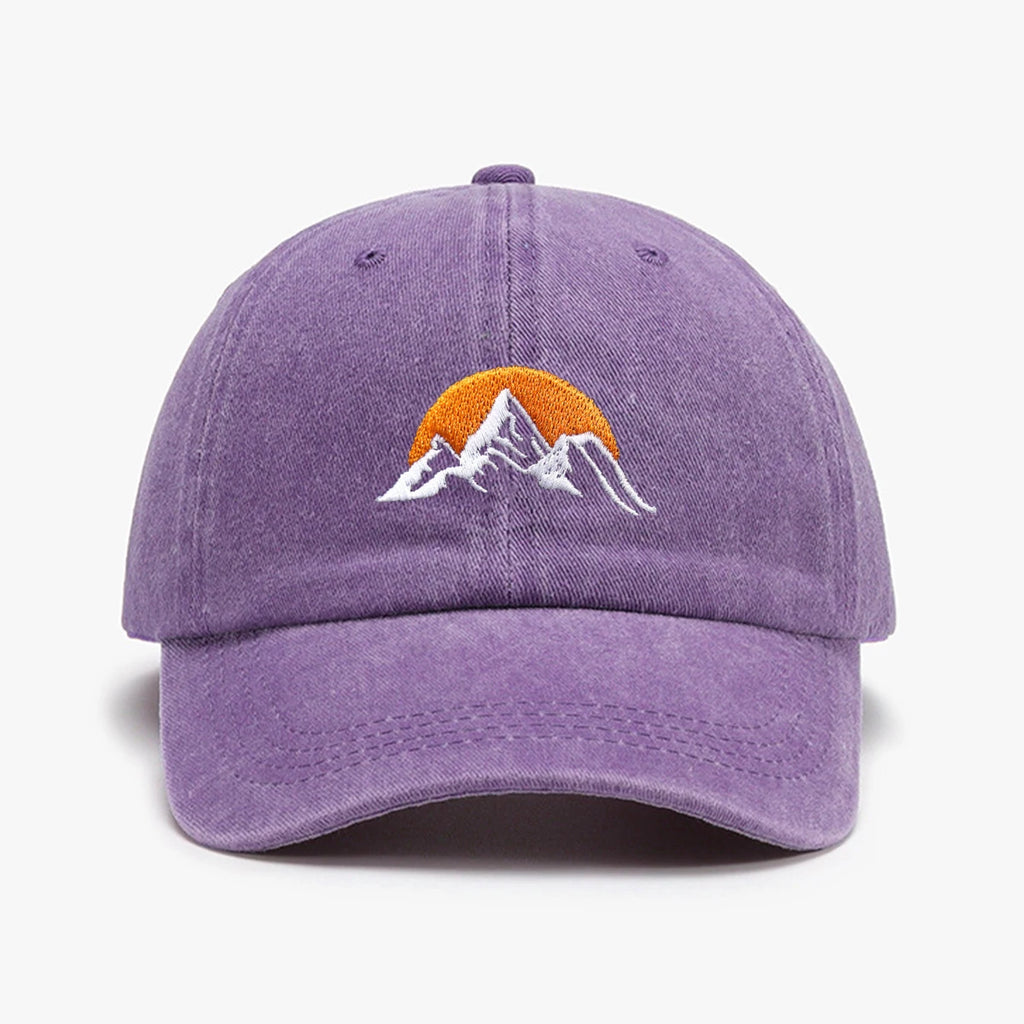 casquette originale avec motif de lever de soleil