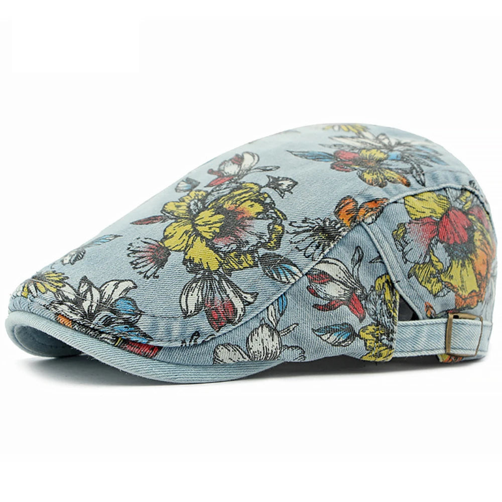 casquette plate tendance florale