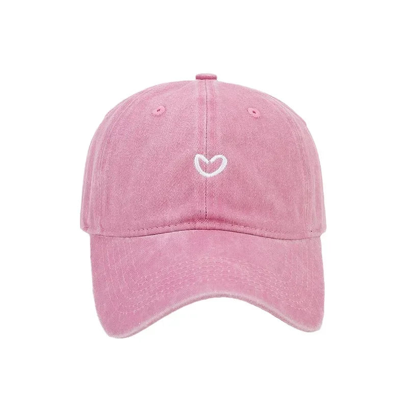 casquette rétro avec broderie cœur