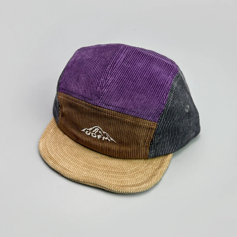 casquette rétro en velours côtelé