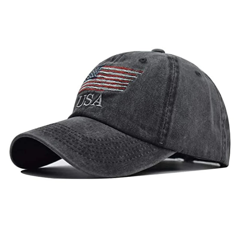 casquette tendance brodée avec drapeau américain