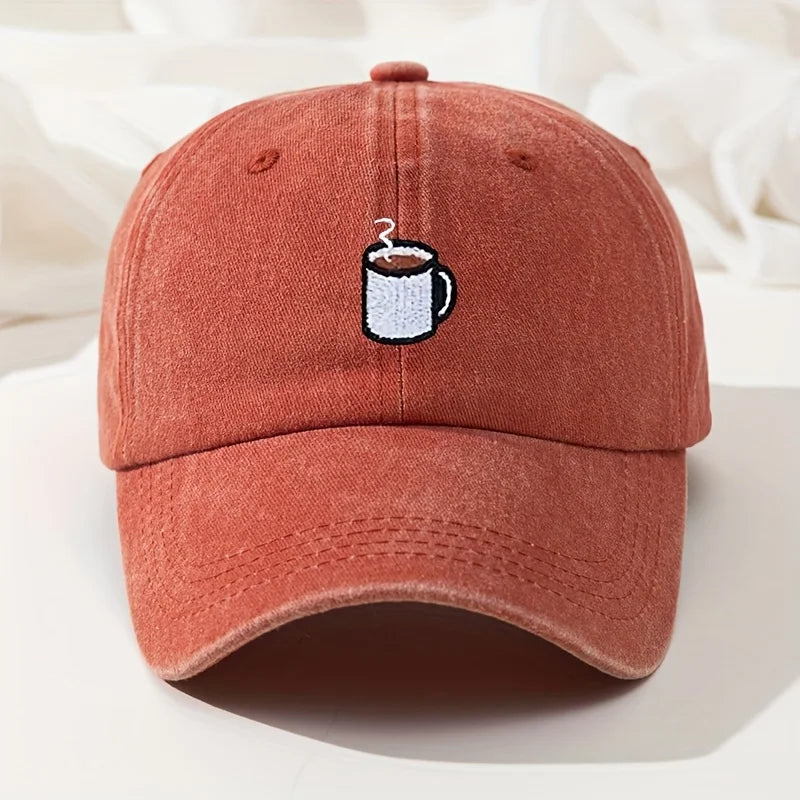 casquette tendance en coton avec motif tasse