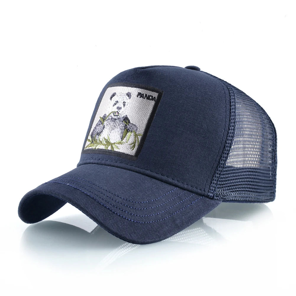 casquette en toile motif panda