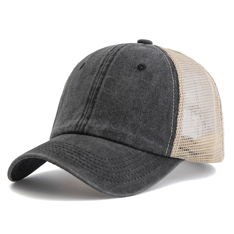 Casquette trucker en coton délavé multicolore