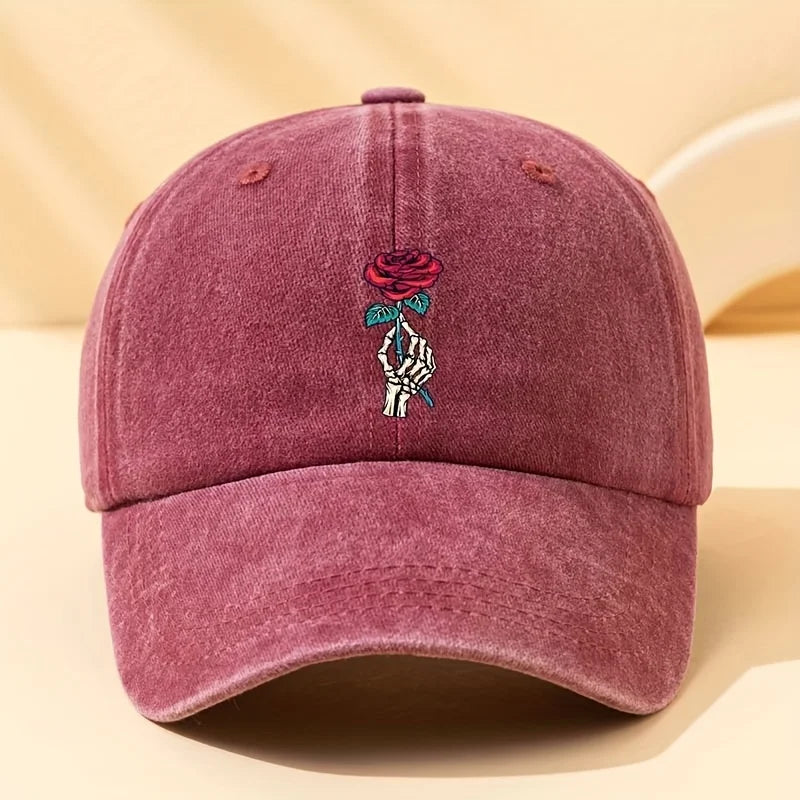 casquette unisexe avec design rose