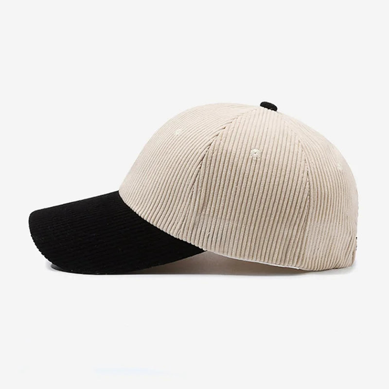 casquette en velours avec design bicolore