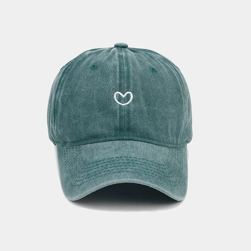 Casquette vintage brodée motif coeur