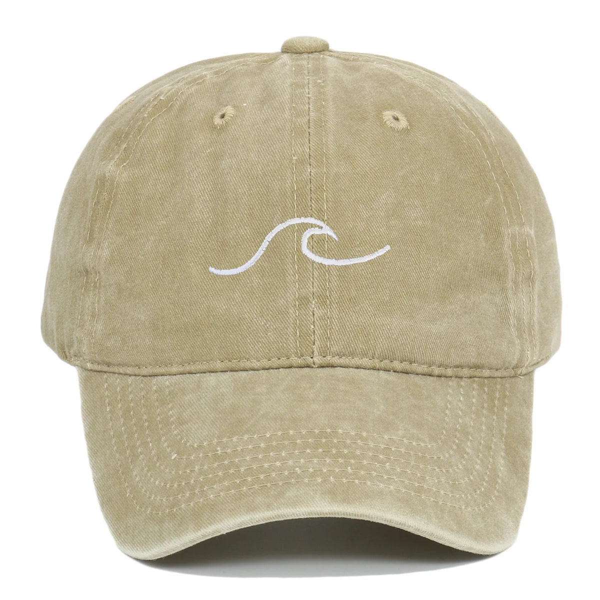 casquette vintage en coton brodée motif vagues