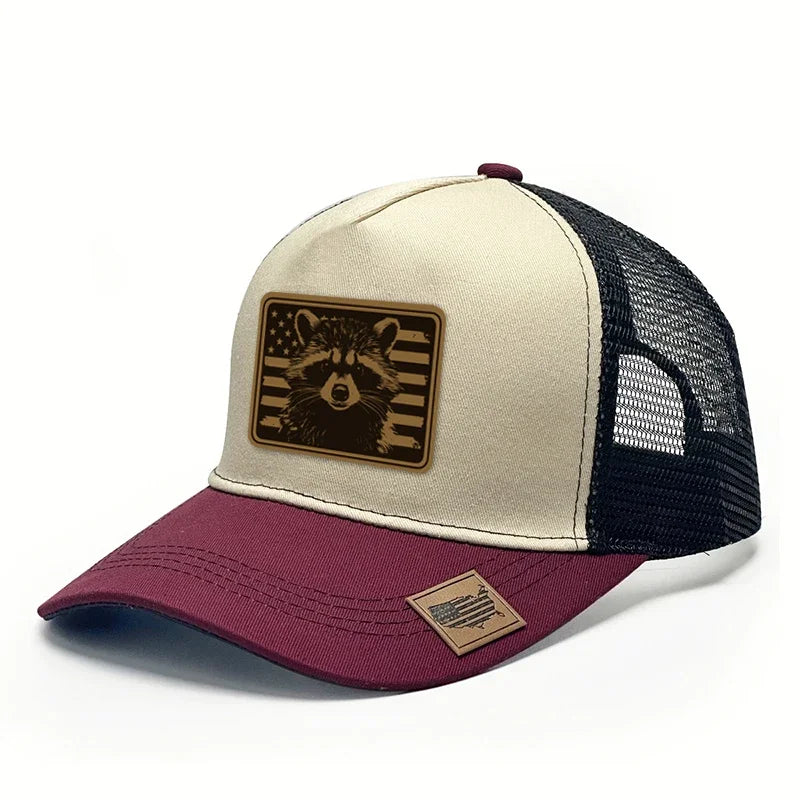casquette vintage raton laveur et drapeau USA