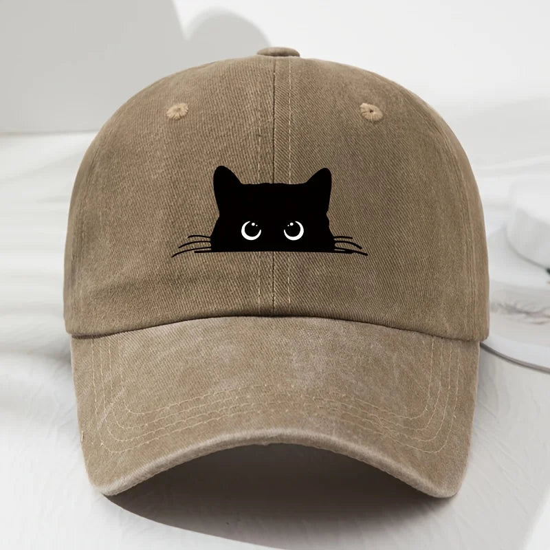 chapeau de baseball brodé motif chat