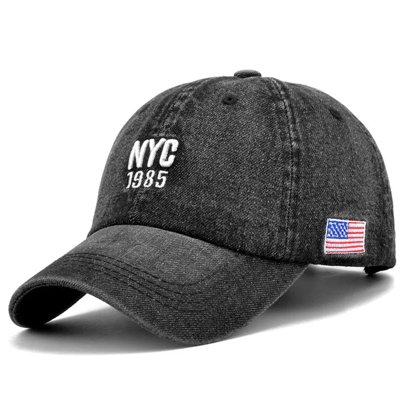 chapeau baseball en denim inspiré de New York