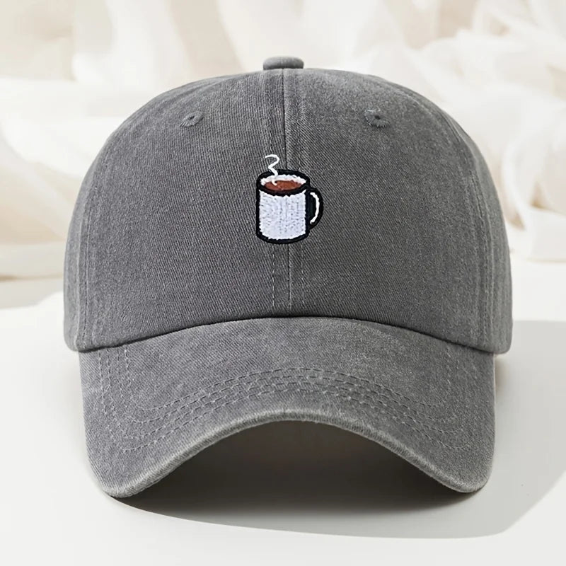 chapeau délavé style rétro avec broderie