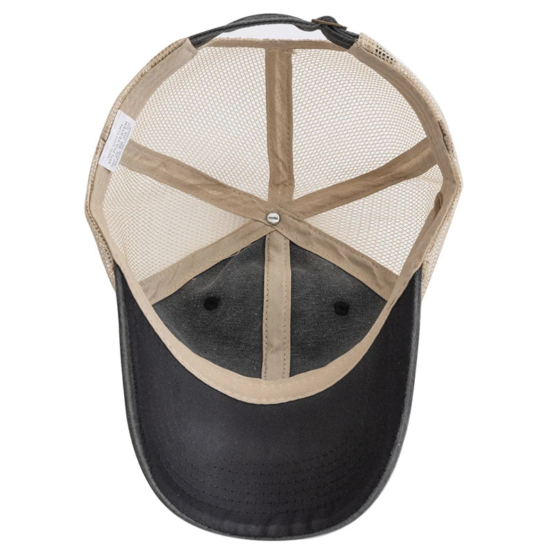 chapeau trucker en tissu délavé avec couleurs variées