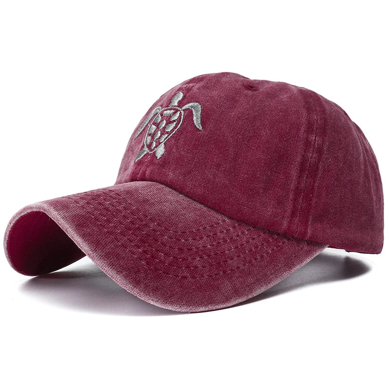 cute tortue motif sur casquette brodée